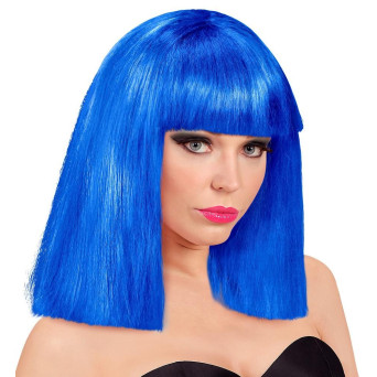 Peluca Azul Oscuro de Showgirl para Adulto