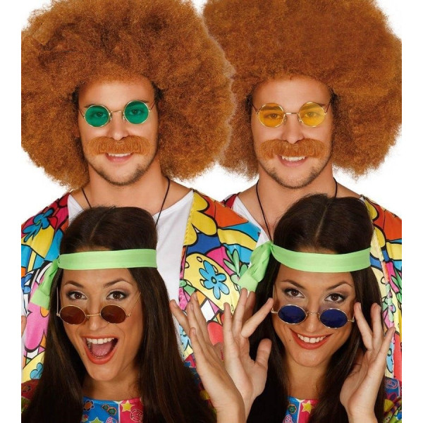 Gafas de Hippie de Varios Colores para Adulto
