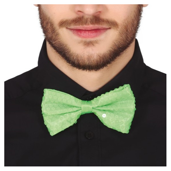 Pajarita de color Verde Neón con Lentejuelas