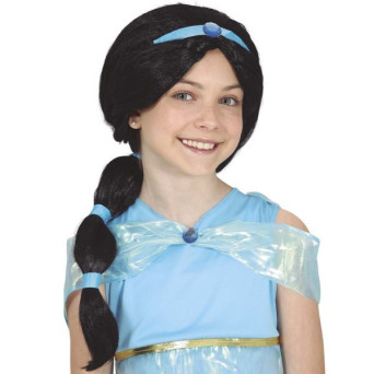 Peluca Negra de Princesa del Desierto Infantil