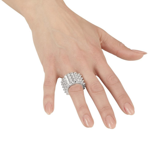 Anillo de color Plata con Puntas para Adulto