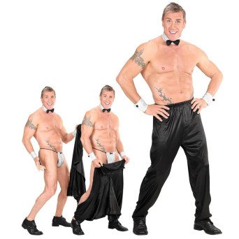 Pantalón de Stripper Desmontable de color Negro para Adulto