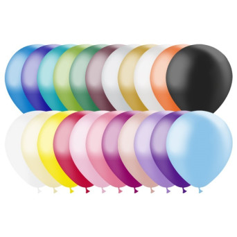 Globo Látex R10 de 24 Centímetros 100 Unidades acabado Metálico 100% Biodegradable de Balloonia