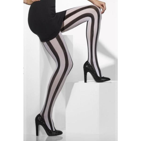 Pantis de Rayas de color Negro y Blanco para Adulto
