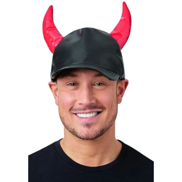 Gorra de Demonio de color Negro con Cuernos para Adulto