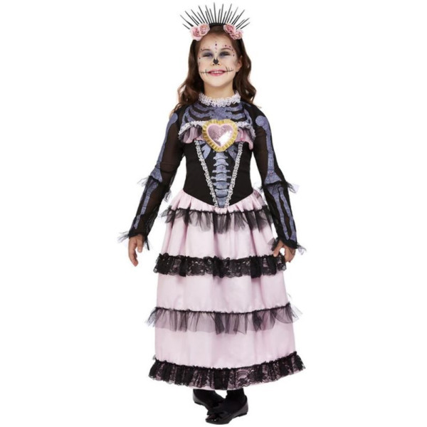 Disfraz de Señorita del Día de los Muertos Mexicano Infantil