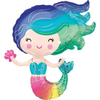 Globo Foil de Sirena Metalizado de 76 Centímetros
