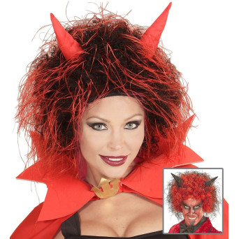 Peluca Roja de Lucifer para Adulto