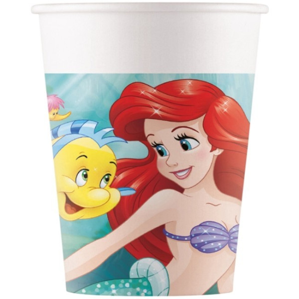 Vaso de La Sirenita Ariel 8 Unidades de 200 Mililitros