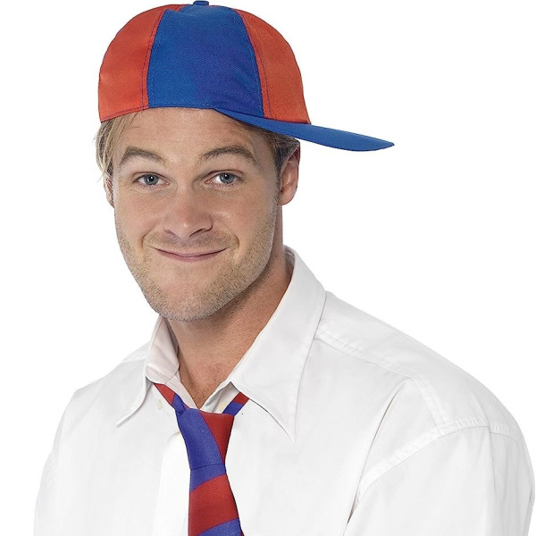 Gorra de Colegial de color Azul y Rojo para Adulto
