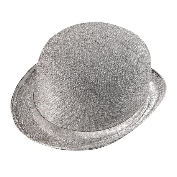 Bombín de Lurex de color Plata para Adulto