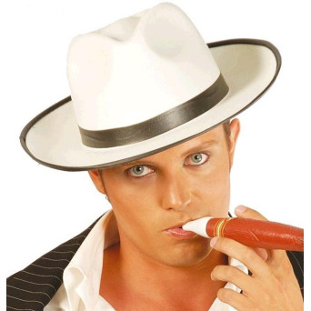 Sombrero de Gangster de color Blanco para Adulto