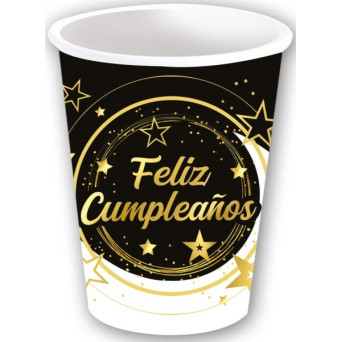 Vaso de Feliz Cumpleaños 6 Unidades de 9 Centímetros