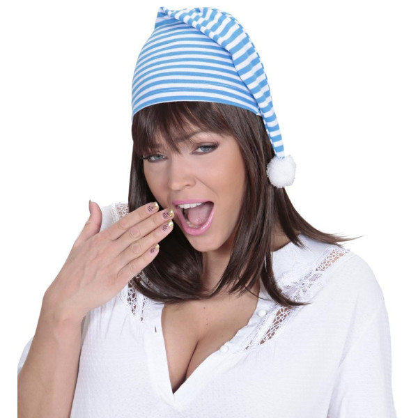 Gorro de Noche de color Blanco y Azul para Adulto