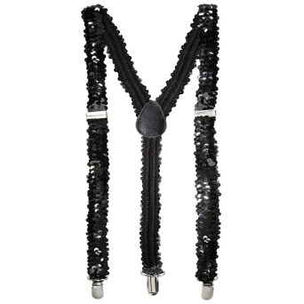 Tirantes de color Negro con Lentejuelas para Adulto