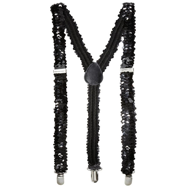 Tirantes de color Negro con Lentejuelas para Adulto
