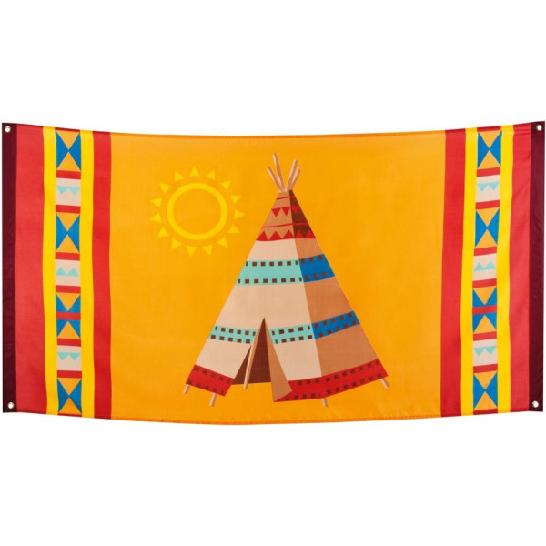 Banner de Tipi Indio Americano de 90 x 150 Centímetros