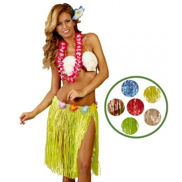 Falda Hawaiana de color Azul para Adulto