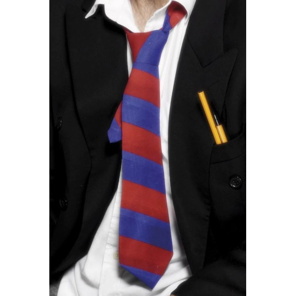 Corbata de Colegial de color Azul y Rojo para Adulto