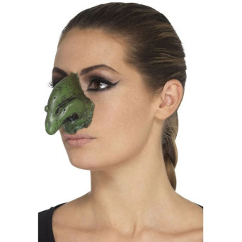 Nariz de Bruja de color Verde con Adhesivo para Adulto