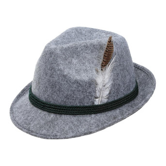 Sombrero de Bávaro de Oktoberfest con Pluma para Adulto