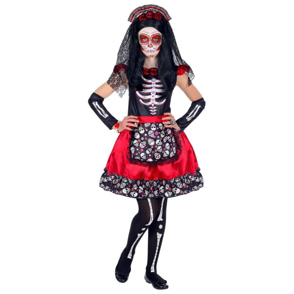 Disfraz de Novia del Día de los Muertos Mexicano Infantil