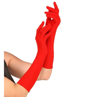 Guantes de Elastano de color Rojo de 40 Centímetros para Adulto