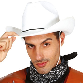 Sombrero de Vaquero de color Blanco para Adulto