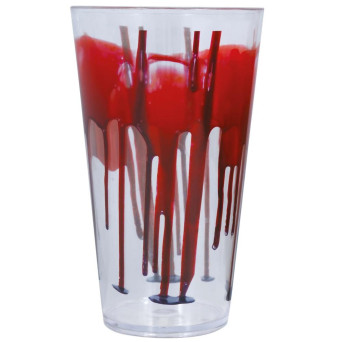 Vaso Transparente Ensangrentado de 15 Centímetros