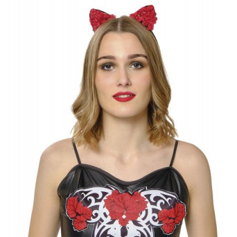 Diadema de Kat-Rina con Rosas Rojas