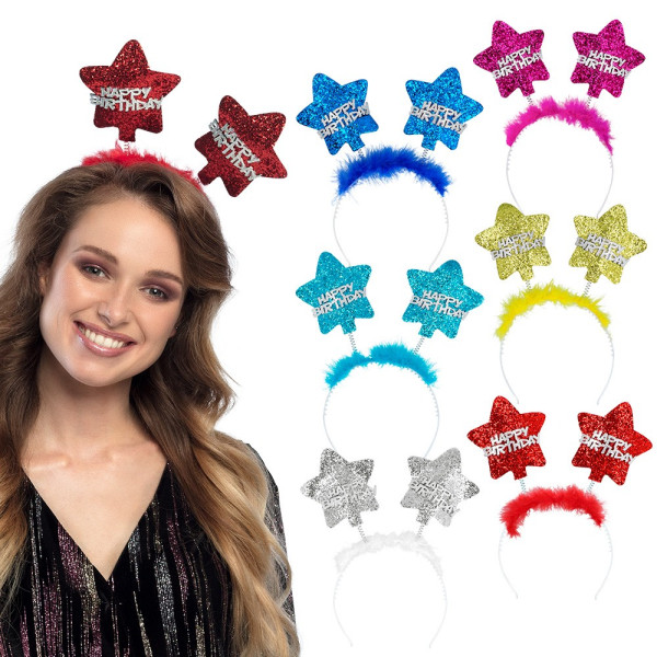 Diadema de Estrella Happy Birthday Varios Colores