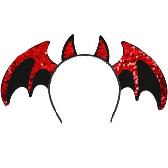 Diadema de Murciélago Diablo con Lentejuelas