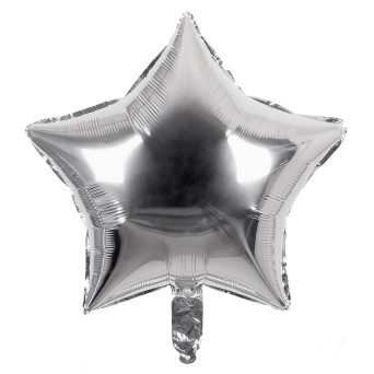 Globo Foil de Estrella de 40 x 45 Centímetros de color Plata