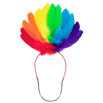 Tocado de Plumas Rainbow para Adulto
