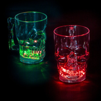 Vaso de Calavera de 400 Mililitros con Luz