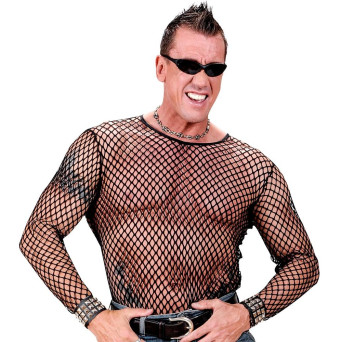 Camiseta de Rejilla de color Negro para Adulto
