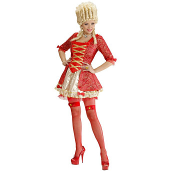 Disfraz de Reina Barroca de color Rojo para Adulto