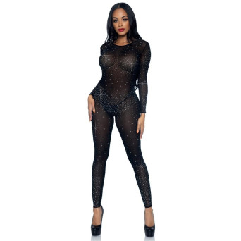 Mono Transparente de color Negro con Strass para Adulto