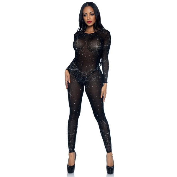 Mono Transparente de color Negro con Strass para Adulto
