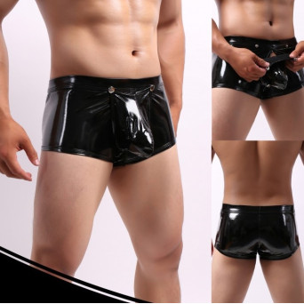 Bóxer de color Negro con Broches Delanteros para Adulto