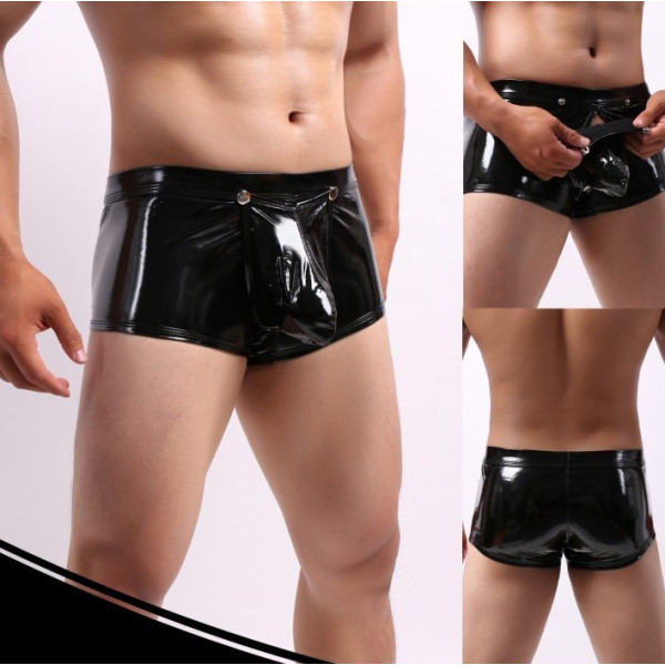 Bóxer de color Negro con Broches Delanteros para Adulto