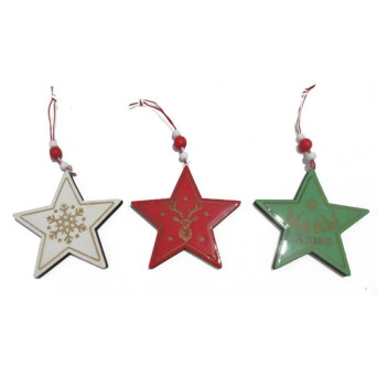 Estrella Decorada 3 Unidades de 9 Centímetros