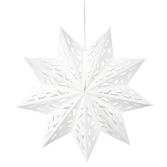 Estrella de Papel de 50 Centímetros de color Blanco para Colgar