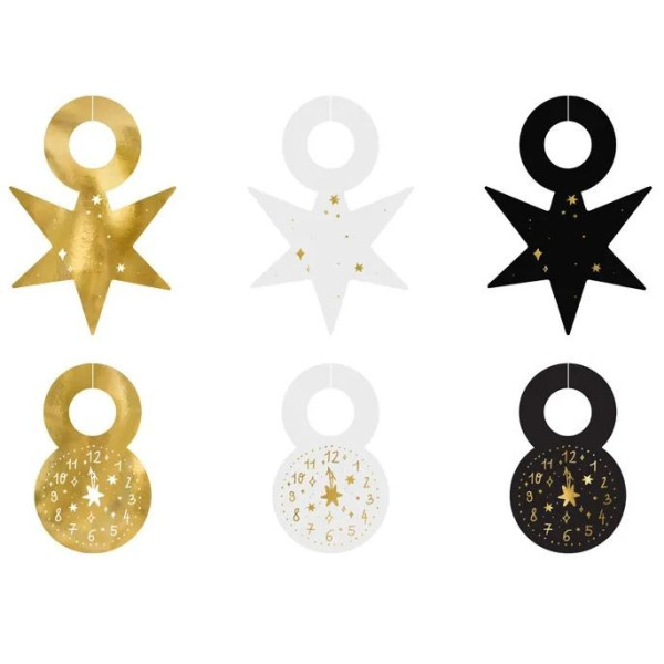Etiquetas de Copas de Happy New Year 6 Unidades