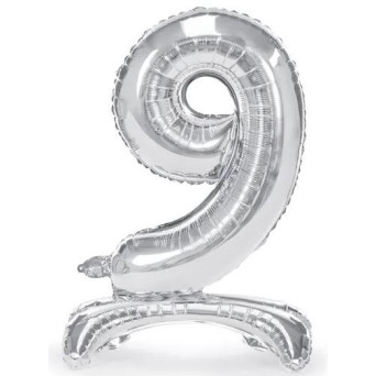 Globo Airloonz de Número 9 de 70 Centímetros de color Plata