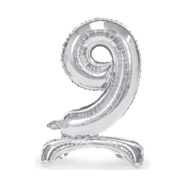 Globo Airloonz de Número 9 de 70 Centímetros de color Plata