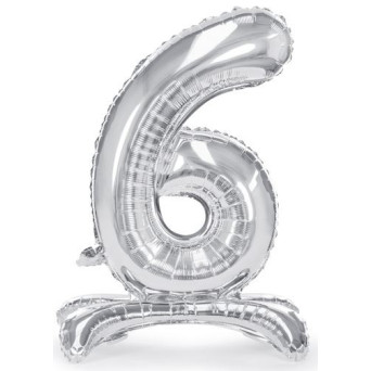 Globo Airloonz de Número 6 de 70 Centímetros de color Plata