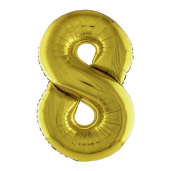 Globo Foil de Número 8 de 80 Centímetros de color Oro