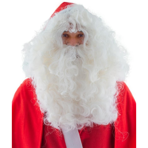 Peluca Blanca de Papá Noel con Barba para Adulto