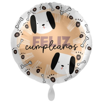 Globo Foil de Feliz Cumpleaños Perro de 43 Centímetros